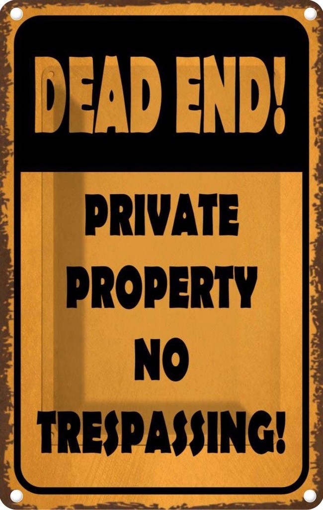 [LA-113992-1812] Blechschild 18x12 cm Dead end private property no Parkplatzschild