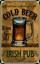 Blechschild 18x12 cm Bier Irish Pub gold beer good times