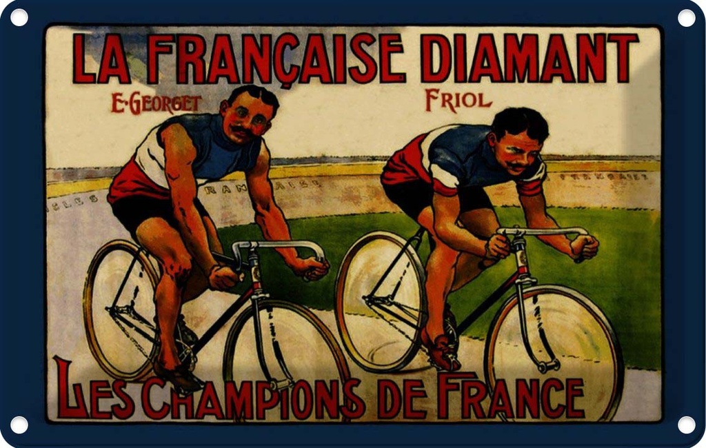 [LA-114005-1812] Blechschild 12x18 cm Fahrrad la francaise Diamant Sport Hobby Spruch Zitat