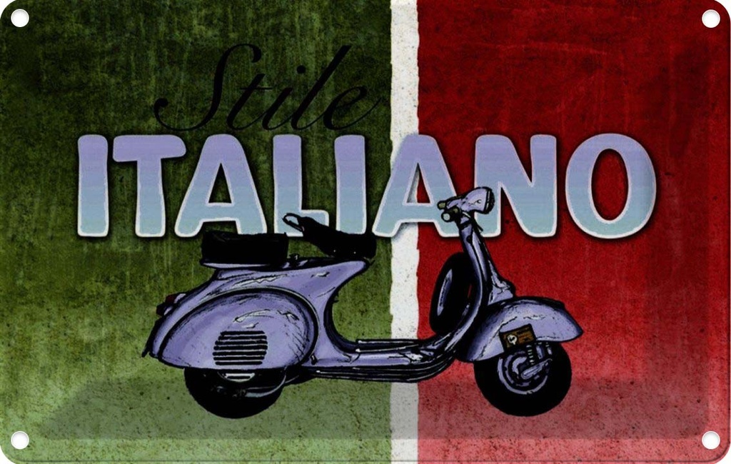 [LA-114007-1812] Blechschild 12x18 cm Mofa Stile Italiano Italien Scooter Europa