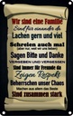 Blechschild 18x12 cm wir sind eine Familie zusammen Freunde