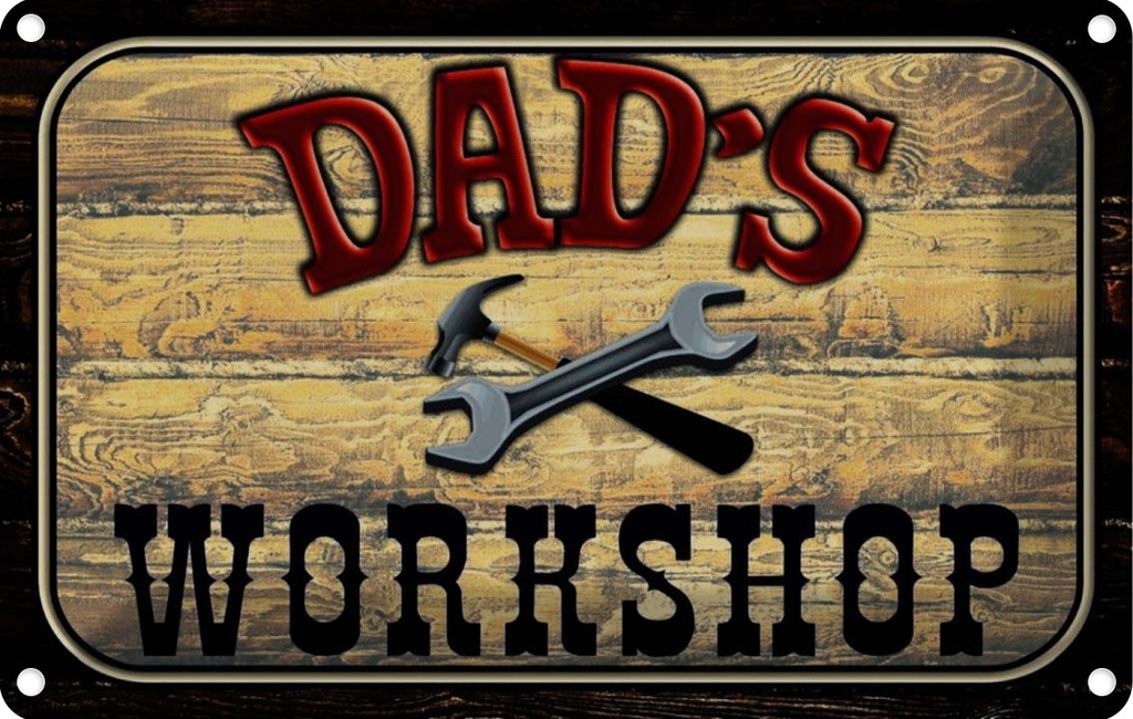 [LA-114036-1812] Blechschild 12x18 cm Dad´s Workshop Werkzeug Auto Garage Werkstatt
