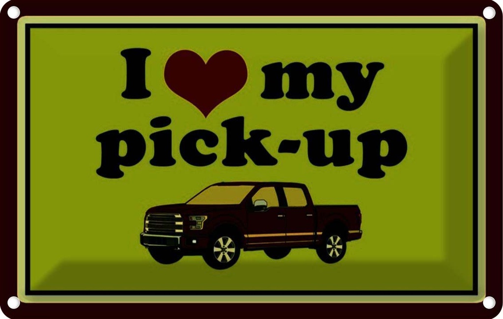 [LA-114055-1812] Blechschild 12x18 cm Auto i love my pick-up Geländerwagen