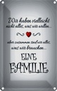 Blechschild 18x12 cm Zusammen wir alles eine Familie Spruch Zitat