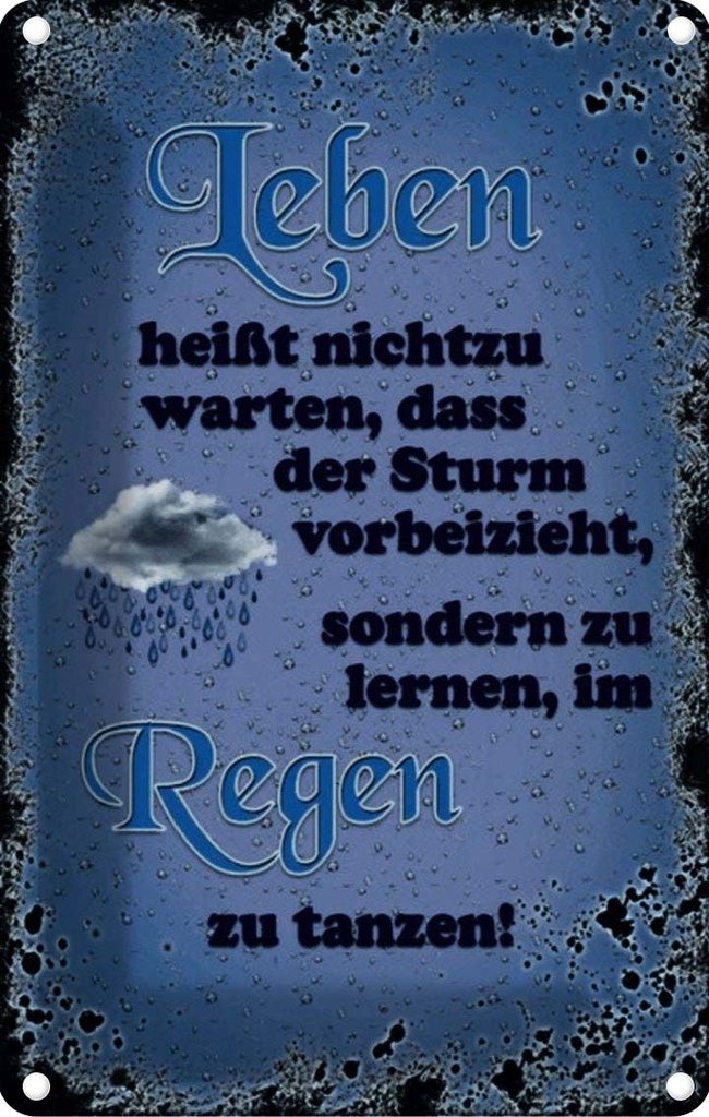 [LA-114067-1812] Blechschild 18x12 cm Leben heißt nicht zu warten dass Spruch Zitat