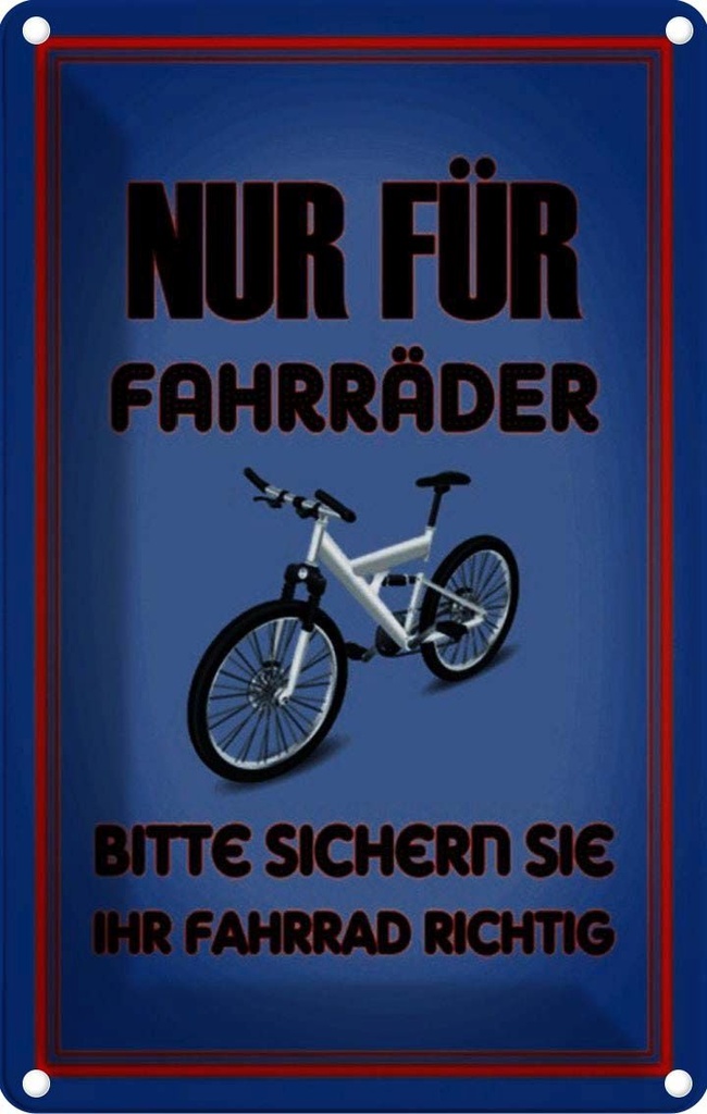 [LA-114077-1812] Blechschild 18x12 cm Parken nur Sicherheit Vorsicht für Fahrräder sicher sie ihr Warnschild Hinweisschild Parkplatzschild