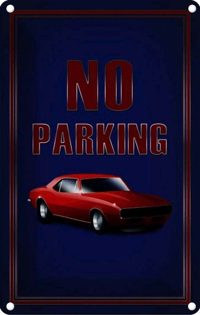 [LA-114093-1812] Blechschild 18x12 cm Auto No Parking Parkplatzschild