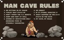 Blechschild 12x18 cm man cave rules Männer Regeln Frauen Spruch Zitat