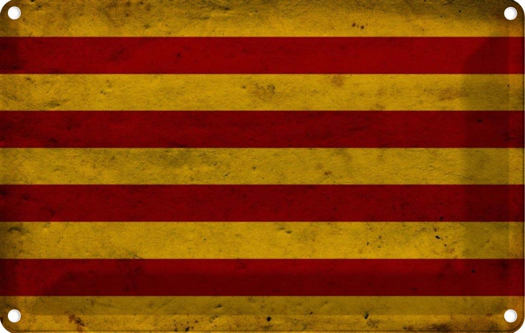 [LA-114122-1812] Blechschild 12x18 cm Seneyera Fahne Ctalan Flagge Wappen