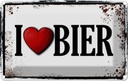 Blechschild 12x18 cm Alkohol i love Bier Essen Trinken Bar Club