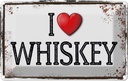 Blechschild 12x18 cm Alkohol i love Whiskey Essen Trinken Bar Club