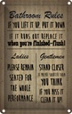 Blechschild 18x12 cm Bathroom Rules Ladies Gentlemen