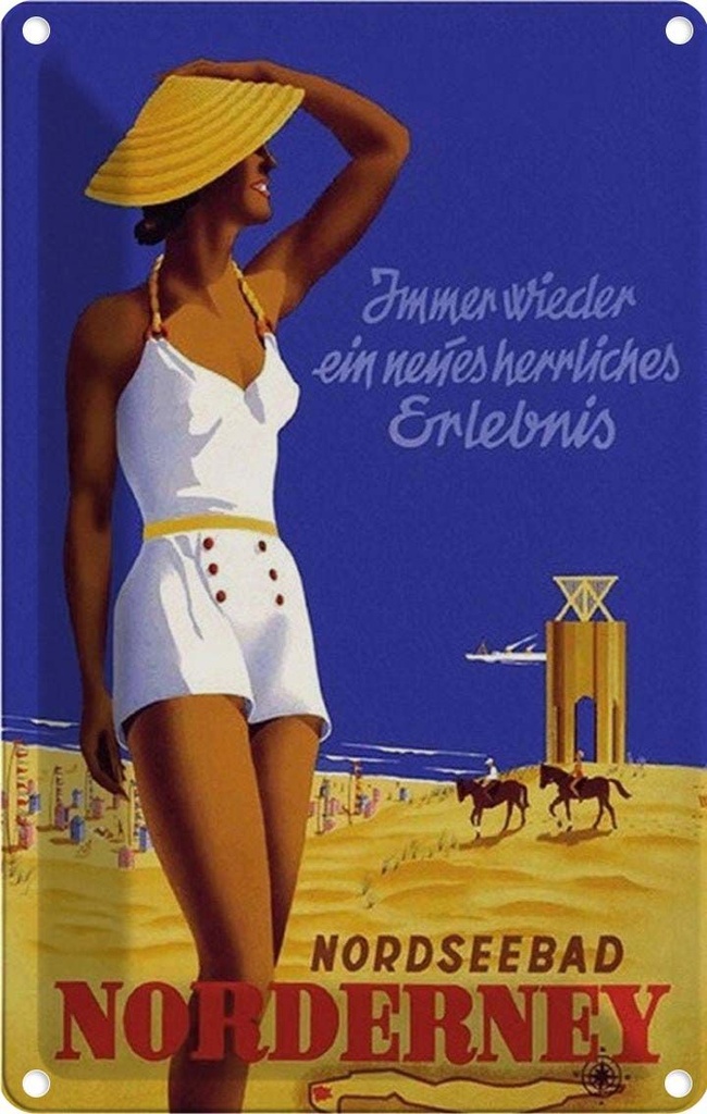 [LA-114159-1812] Blechschild 18x12 cm Urlaub Nordseebad Norderney Abenteuer Reisen