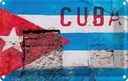 Blechschild 12x18 cm Cuba Fahne auf eine Mauer Flagge Wappen