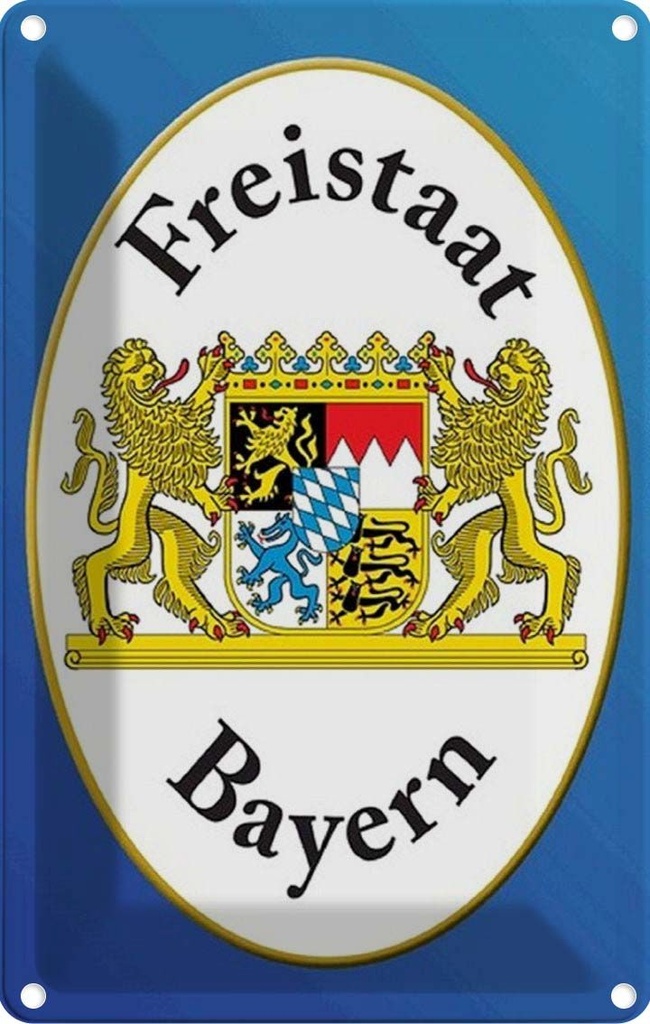 [LA-114173-1812] Blechschild 18x12 cm Freistaat Bayern Wappen Flagge Abenteuer Reisen Urlaub Fahne
