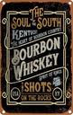 Blechschild 18x12 cm Bourbon Whiskey shots on rocks