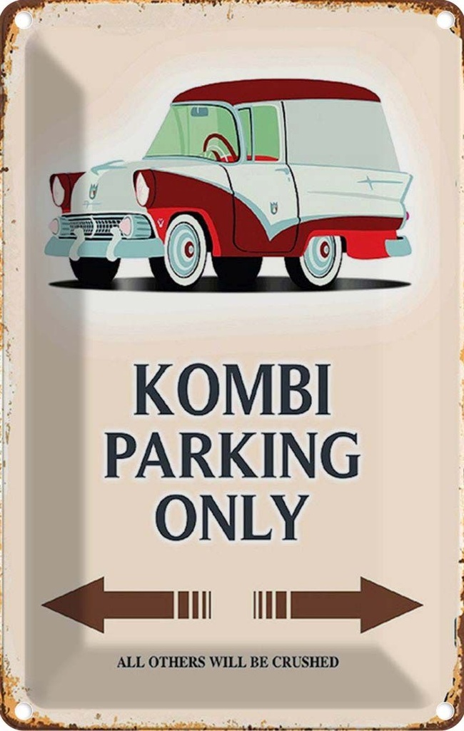 [LA-114211-1812] Blechschild 18x12 cm Kombi parking only Auto Parkplatzschild