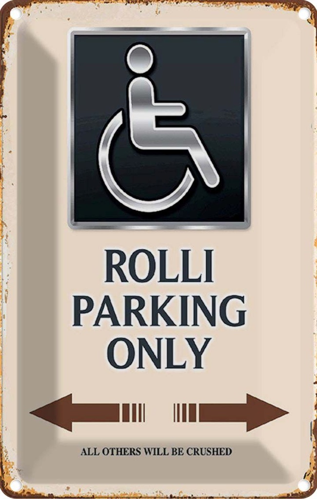 [LA-114216-1812] Blechschild 18x12 cm Rolli parking only all others Parkplatzschild