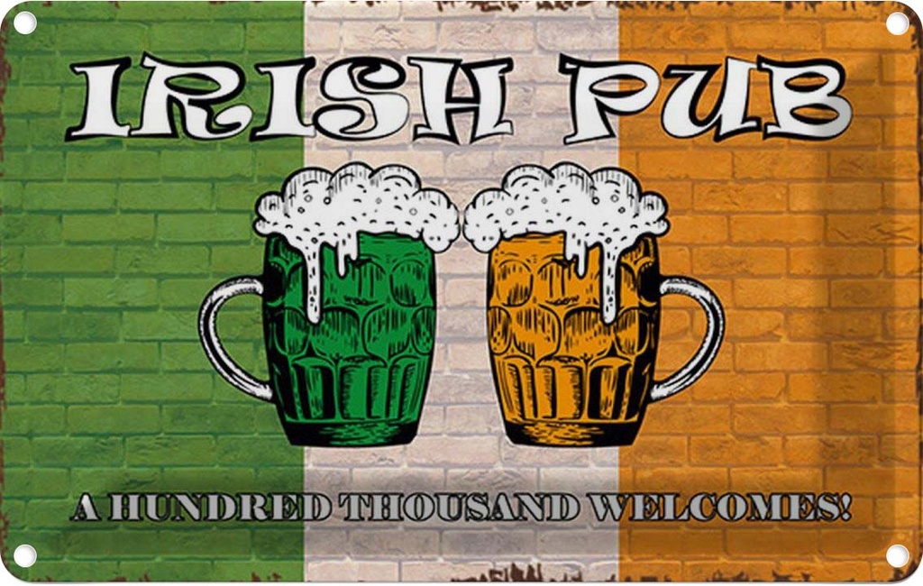 [LA-114237-1812] Blechschild 12x18 cm irish pub a hundred thousand Geburtstag Feiern Party
