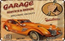 Blechschild 12x18 cm Garage Service mechanic on duty Auto Werkstatt