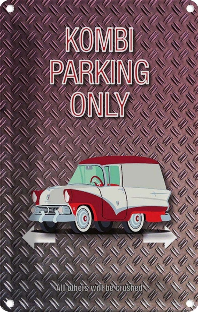[LA-114253-1812] Blechschild 18x12 cm Kombi parking only Auto Parkplatzschild