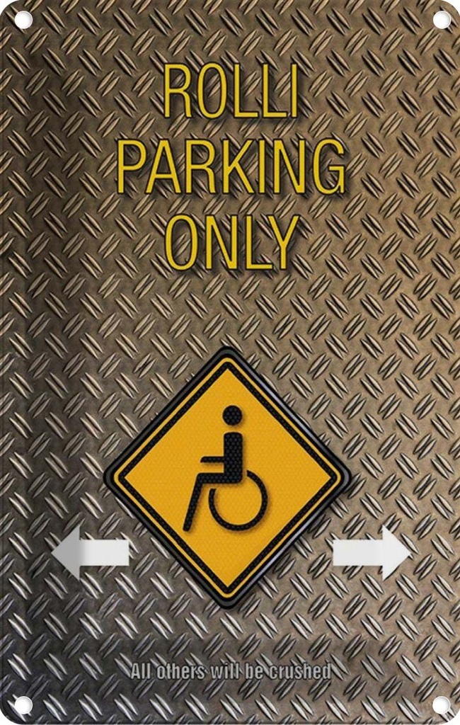 [LA-114258-1812] Blechschild 18x12 cm Parken Rolli parking only Parkplatzschild