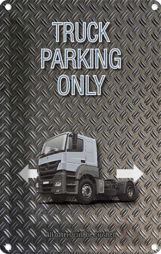 [LA-114259-1812] Blechschild 18x12 cm Parken Truck parking only Parkplatzschild