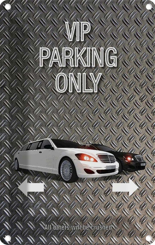 [LA-114260-1812] Blechschild 18x12 cm Parken VIP parking only Warnschild Hinweisschild Sicherheit Vorsicht
