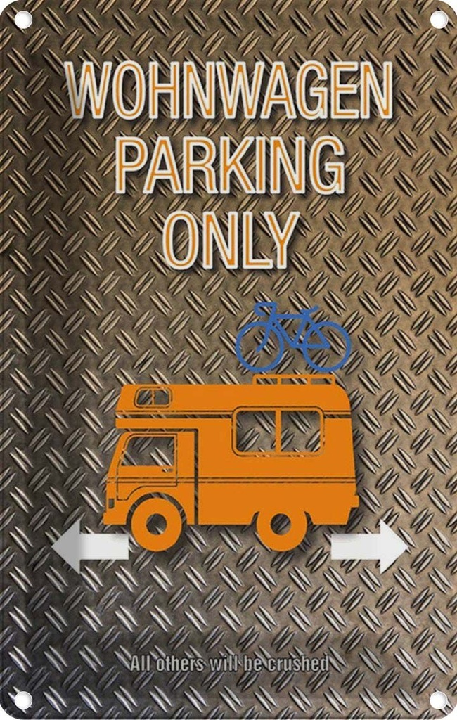 [LA-114261-1812] Blechschild 18x12 cm Wohnwagen parking only Parkplatzschild