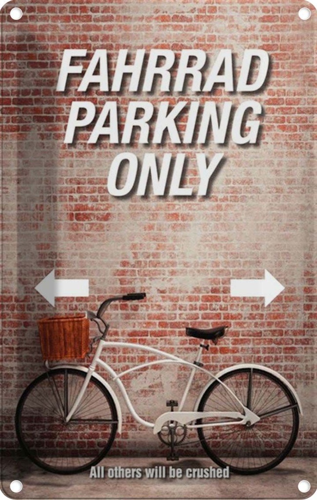 [LA-114267-1812] Blechschild 18x12 cm Fahrrad parking only all others Parkplatzschild