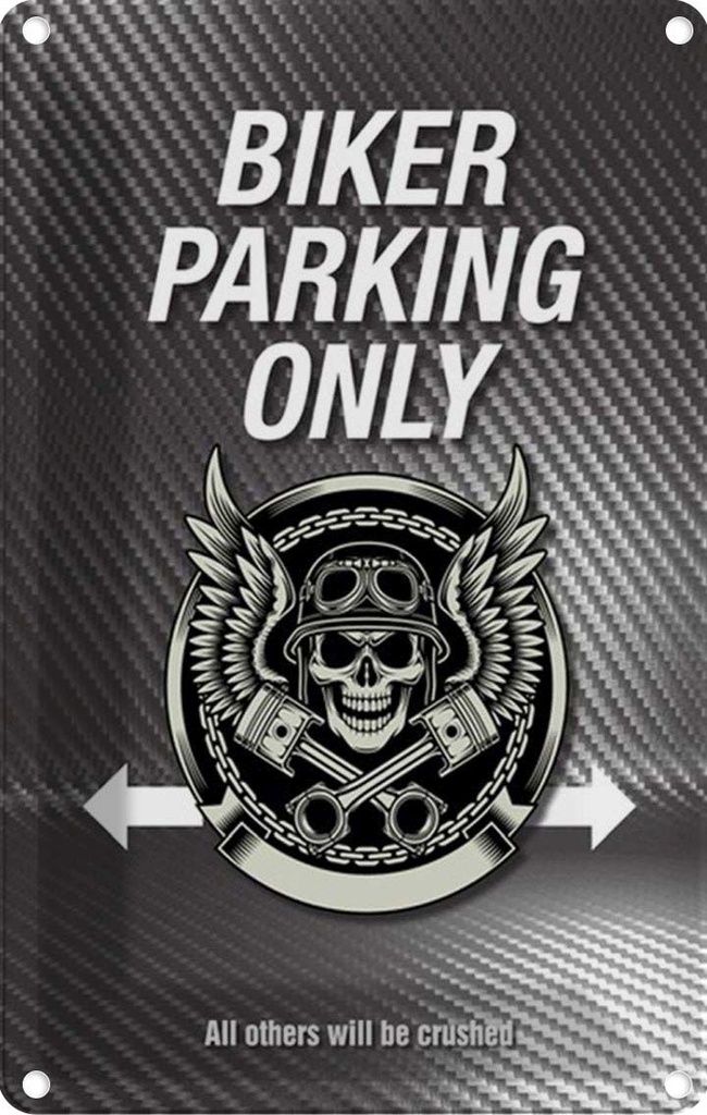 [LA-114271-1812] Blechschild 18x12 cm Biker parking only all others Parkplatzschild
