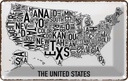 Blechschild 12x18 cm The United States Texas Kansas Abenteuer Reisen Amerika USA Urlaub