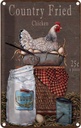 Blechschild 18x12 cm Huhn country Fried Chicken Dekoration