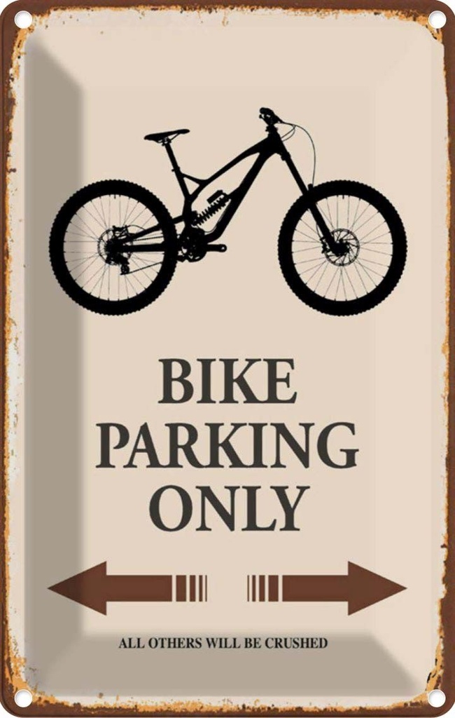 [LA-114300-1812] Blechschild 18x12 cm Bike parking only Parkplatzschild