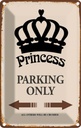 Blechschild 18x12 cm Princess parking only Korona Parkplatzschild