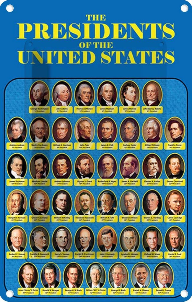 [LA-114307-1812] Blechschild 18x12 cm the presidents of United States Amerika USA