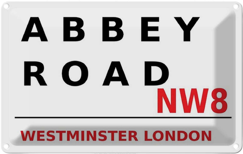 [LA-114312-1812] Blechschild 12x18 cm Street Abbey Road NW8 Abenteuer Reisen England Urlaub