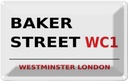 Blechschild 12x18 cm Street Baker WC1 Abenteuer Reisen England Urlaub