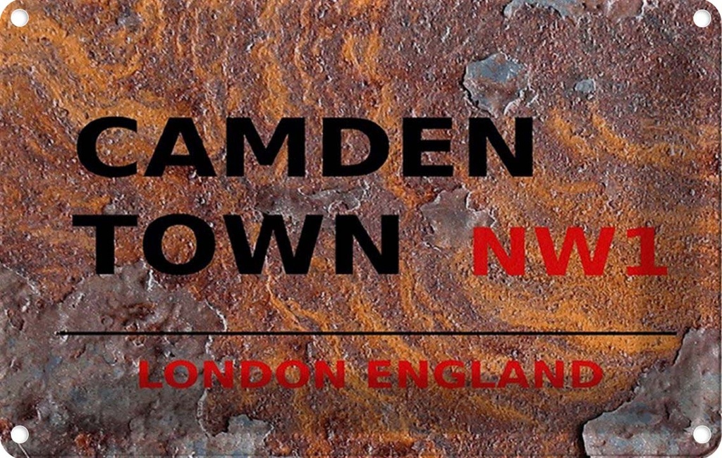 [LA-114327-1812] Blechschild 12x18 cm England Camden Town NW1 Abenteuer Reisen Urlaub