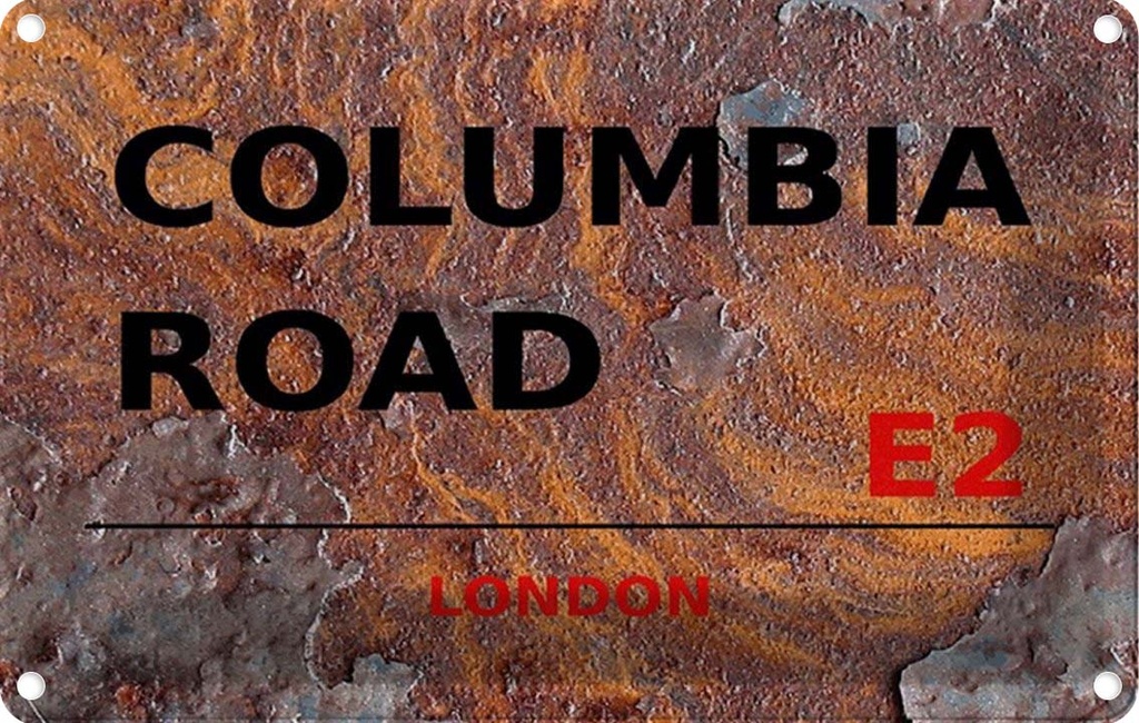 [LA-114333-1812] Blechschild 12x18 cm Columbia Road E2 Abenteuer Reisen England Urlaub