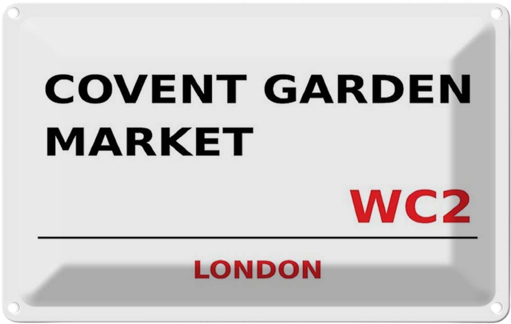 [LA-114334-1812] Blechschild 12x18 cm Covent Garden Market WC2 Abenteuer Reisen England Urlaub