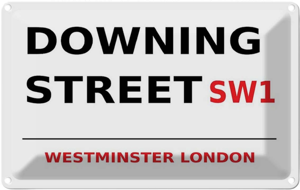 [LA-114336-1812] Blechschild 12x18 cm Westminster downing Street SW1 Abenteuer Reisen England Urlaub