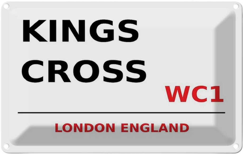 [LA-114350-1812] Blechschild 12x18 cm England Kings Cross WC1 Abenteuer Reisen Urlaub