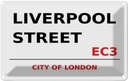 Blechschild 12x18 cm City Liverpool Street EC3 Abenteuer Reisen Straße Stadt Urlaub
