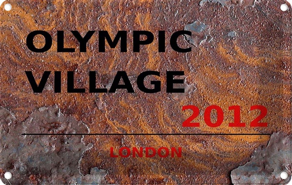 [LA-114368-1812] Blechschild 12x18 cm Olympic Village 2012 Abenteuer Reisen England Urlaub