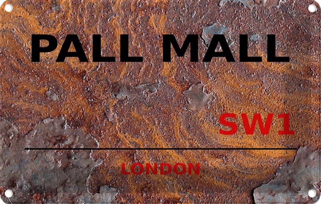 [LA-114372-1812] Blechschild 12x18 cm Pall Mall SW1 Abenteuer Reisen England Urlaub