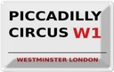 Blechschild 12x18 cm Westminster Piccadilly Circus W1 Abenteuer Reisen England Urlaub
