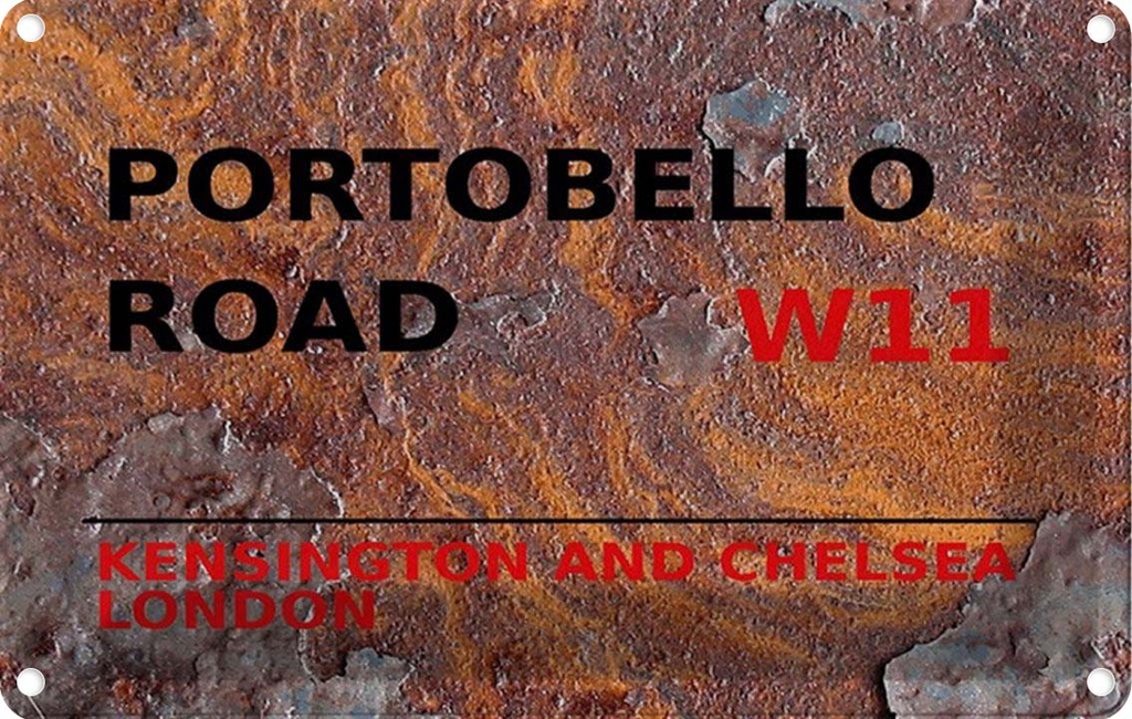 [LA-114376-1812] Blechschild 12x18 cm Portobello Road W11 Kensington Abenteuer Reisen England Urlaub