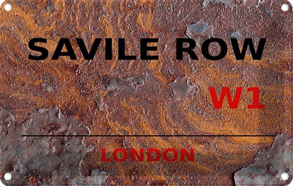[LA-114384-1812] Blechschild 12x18 cm Savile Row W1 Abenteuer Reisen England Urlaub