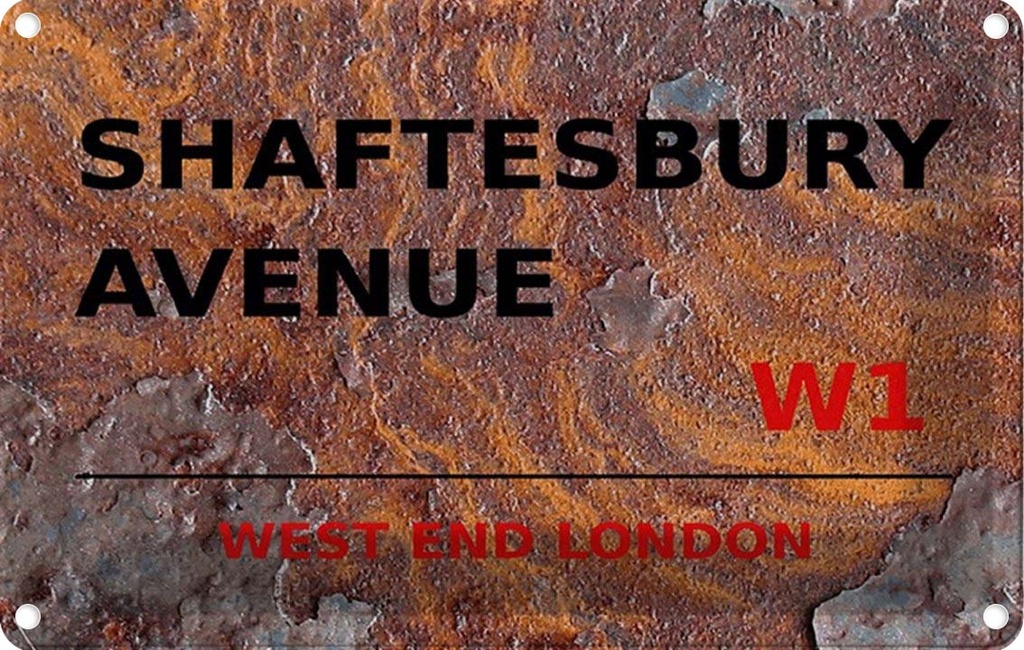 [LA-114388-1812] Blechschild 12x18 cm West End Shaftesbury Avenue W1 Abenteuer Reisen England Urlaub